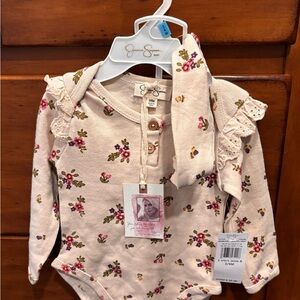 Jessica Simpson Pink Floral Long-Sleeve Baby Matching Set